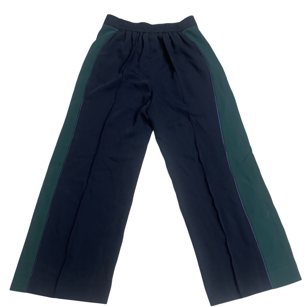 Ted Baker London Navy Green Colorblock panelWide Leg Trousers Size 1 US 4